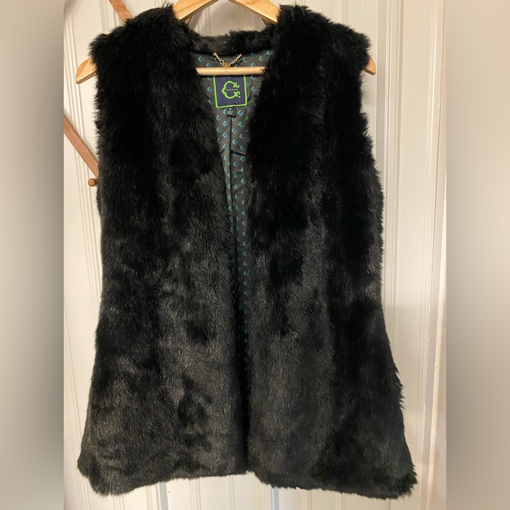 C. Wonder faux fur black vest size Small no flaws. Excellent condition.